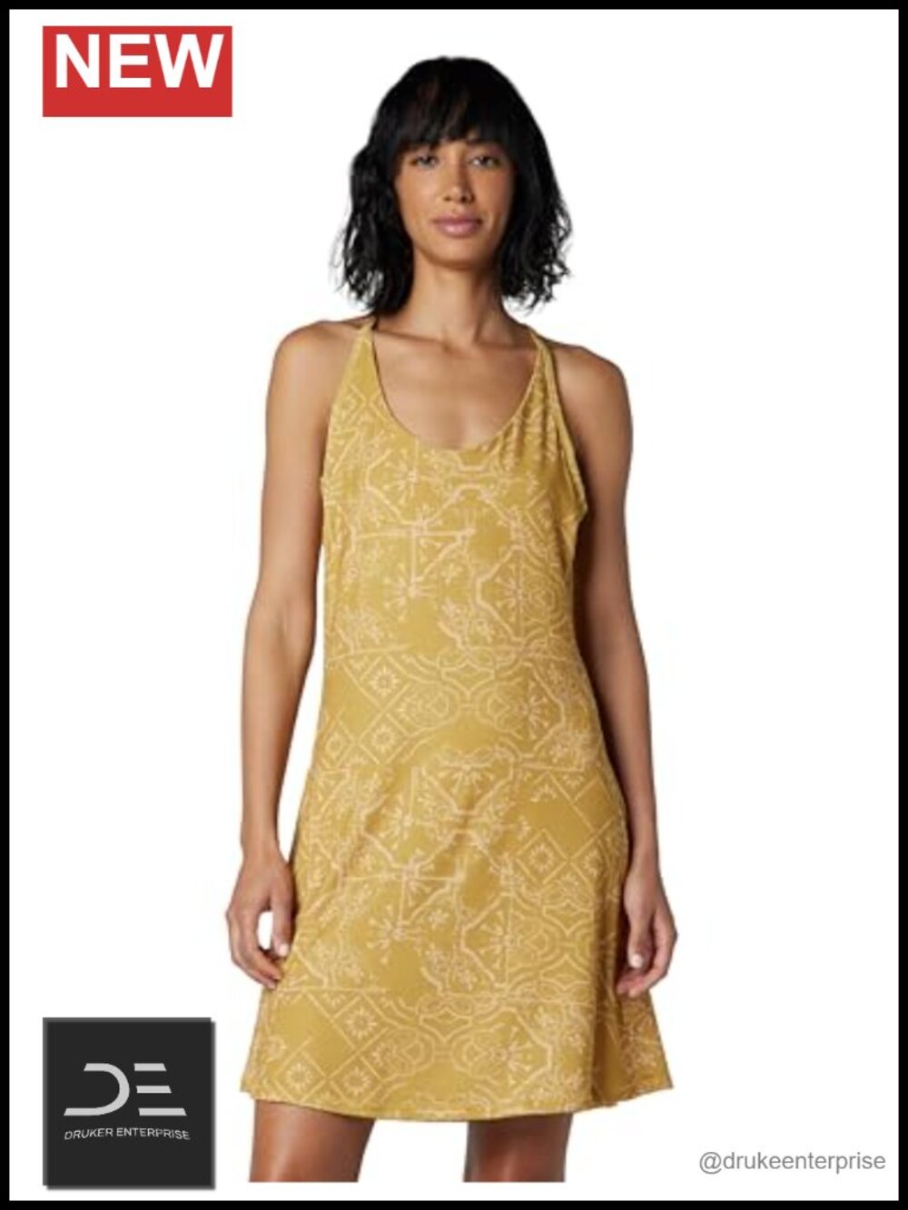 Sleeveless A-Line Racerback Dress with Internal Bra Shelf